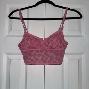 PINK Victoria's Secret Floral Mesh Bralette